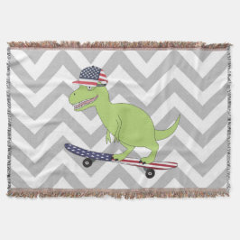 American Flagga Dinosaur Skateboarding Filt