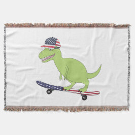 American Flagga Dinosaur Skateboarding Filt