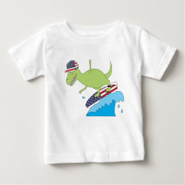 American Flagga Dinosaur Surfing T Shirt