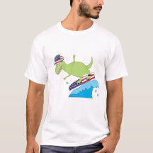 American Flagga Dinosaur Surfing