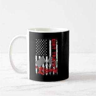American Flagga Dirt Track Tävla Car Bike Driver R Kaffemugg