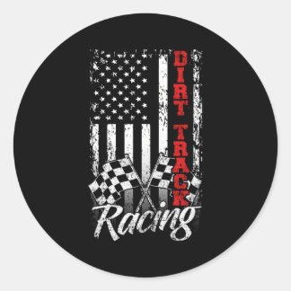 American Flagga Dirt Track Tävla Car Bike Driver R Runt Klistermärke