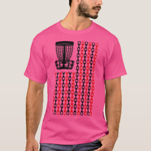 American Flagga Disk Golf Player Funny USA Basket T Shirt