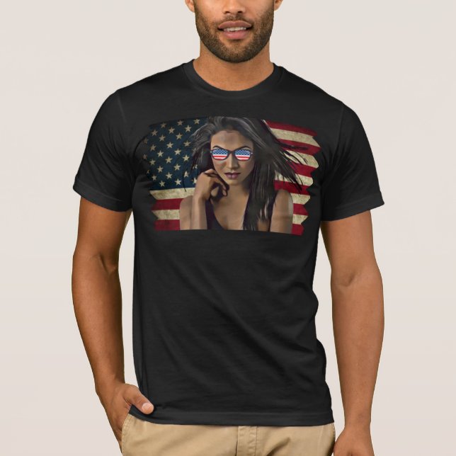 American Flagga Distress T Shirt (Framsida)