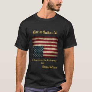 American Flagga Distress Upside Down Thomas Jeffer T Shirt