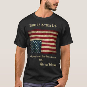 American Flagga Distress Upside Down Thomas Jeffer T Shirt