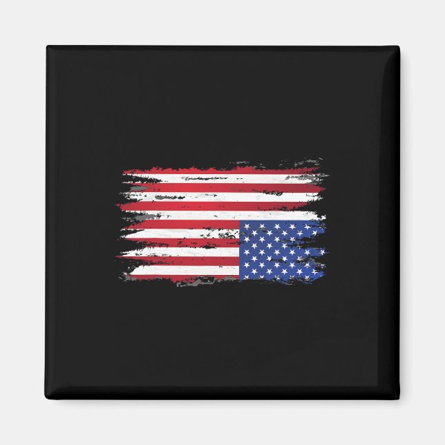 American Flagga Distress Upside Up Down Patriotic  Magnet (Framsidan)