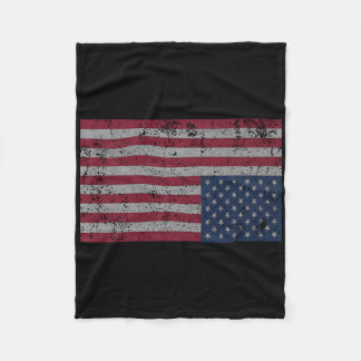 American Flagga Distress Upside Up Down United Sta Fleecefilt