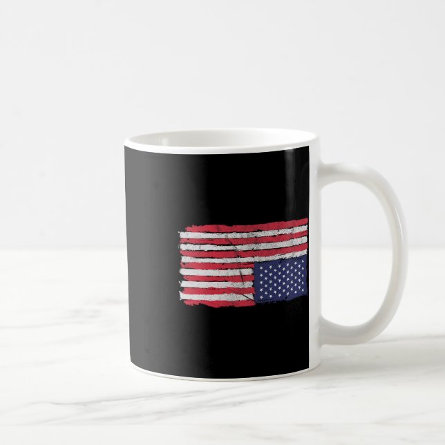 American Flagga Distress Upside Up Down United Sta Kaffemugg (Höger)
