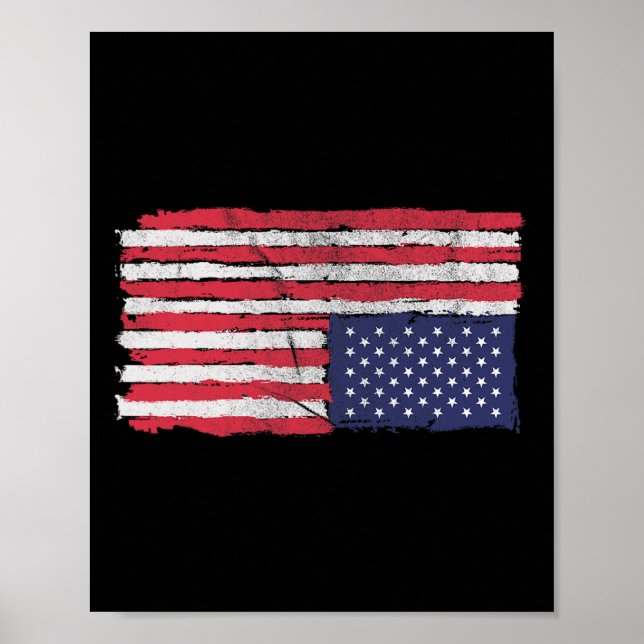 American Flagga Distress Upside Up Down United Sta Poster (Framsidan)