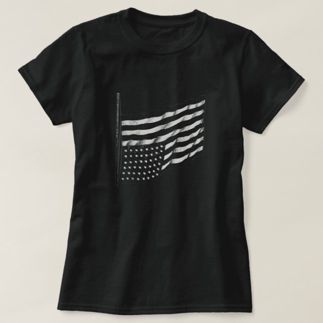American Flagga Distress Upside Up Down United Sta T Shirt (Design framsida)