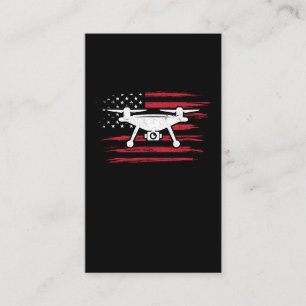 American Flagga Drone Pilot USA Drone Operator Visitkort