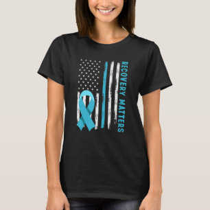 American Flagga Drug Alcohol Addence Recovery Awar T Shirt