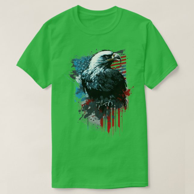 American Flagga Eagle Abstract Design 1 T Shirt (Design framsida)
