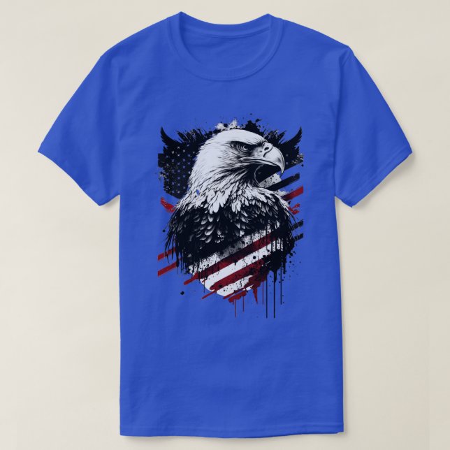 American Flagga Eagle Abstract Design T Shirt (Design framsida)