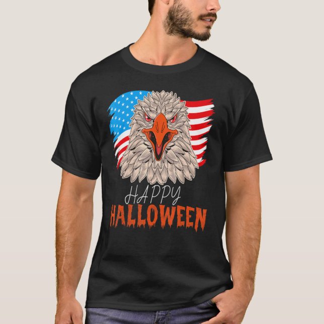 American Flagga Eagle Halloween T Shirt (Framsida)