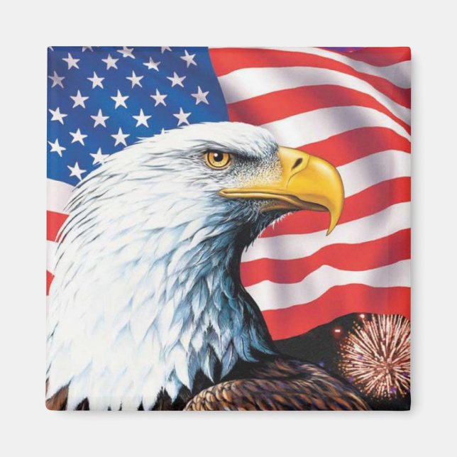 American Flagga Eagle Magnet (Framsidan)