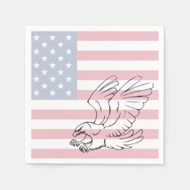 American Flagga Eagle Patriotic Papper Napkins Pappersservett