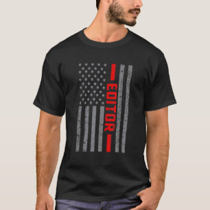 American Flagga Editor US Flagga För manar Pappa T Shirt