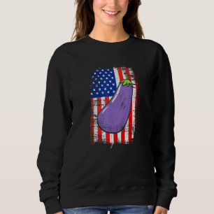 American Flagga Eggplant Farmers Kärlek Growing Eg T Shirt