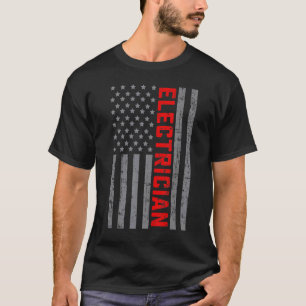 American Flagga Electrician US Flagga För manar T Shirt
