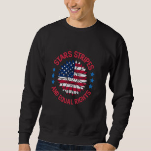 American Flagga Equal Högers Women's Högers 4th of Lång Ärmad Tröja