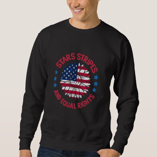 American Flagga Equal Högers Women's Högers 4th of Lång Ärmad Tröja (Framsida)