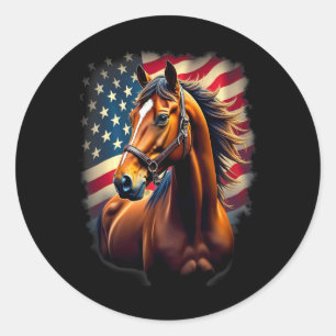 American Flagga Equestrian CowboyHorse Riding Runt Klistermärke