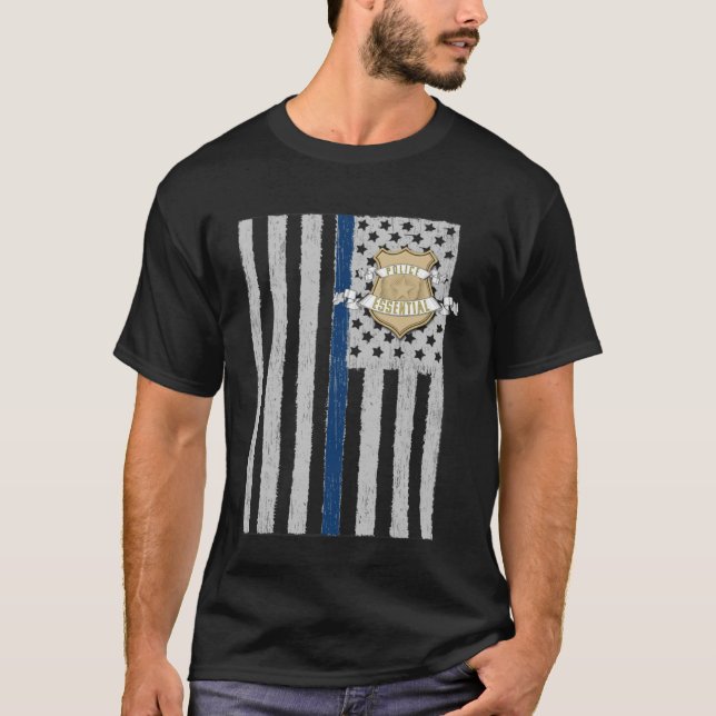 American Flagga Essential Police Tillsatta lagar P T Shirt (Framsida)