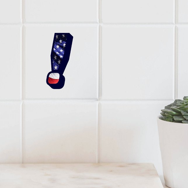 American Flagga Exclamation Large Photo Ceramic Ti Kakelplatta (American Flag Exclamation Large Photo Ceramic Tile)