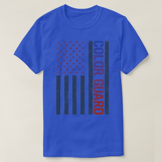 American Flagga Färg Guard Colorguard T Shirt (Design framsida)