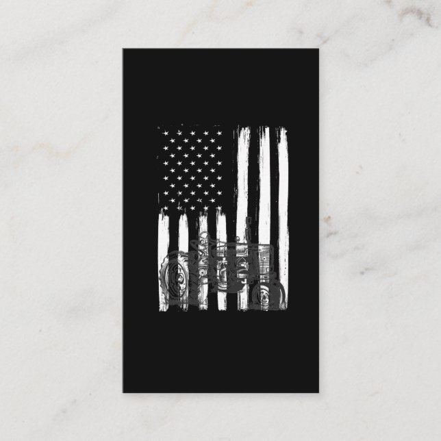 American Flagga Farm Tractor Patriotic US Farming Visitkort (Framsida)