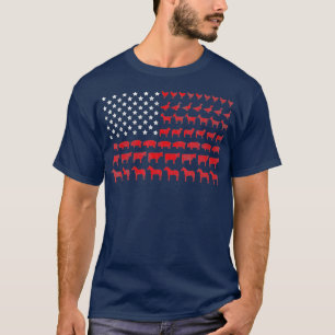 American Flagga Farmer Agriculture Livestock T Shirt