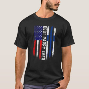 American Flagga & Finland Flagga Best Pappy Aldrii T Shirt
