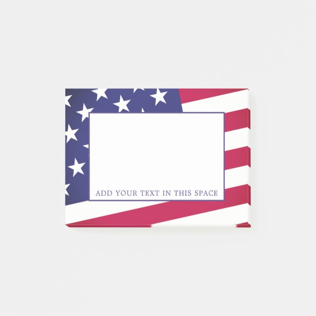 American Flagga - Fira USA - 4 juli Anpassningsbar Post-it Block (Framsida)