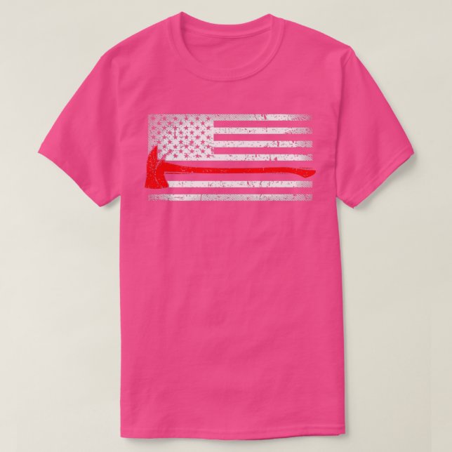 American Flagga Fire Fight Red Ax Patrioticfor Fir T Shirt (Design framsida)