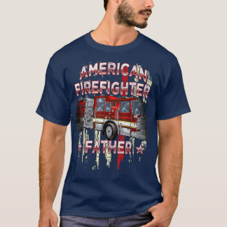 American Flagga Firefighter Far för Fireman Firef T Shirt
