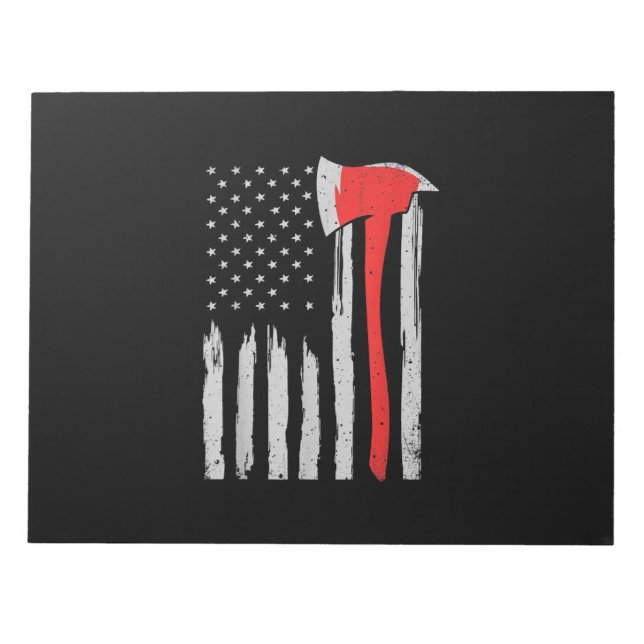 American Flagga Firefighter Red Firefighter Anteckningsblock (Framsida)