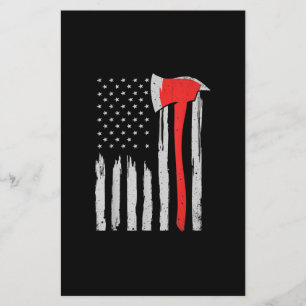 American Flagga Firefighter Red Firefighter Flygblad