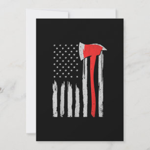 American Flagga Firefighter Red Firefighter Julkort