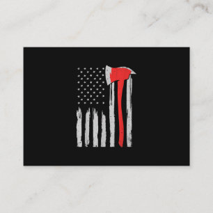 American Flagga Firefighter Red Firefighter Visitkort