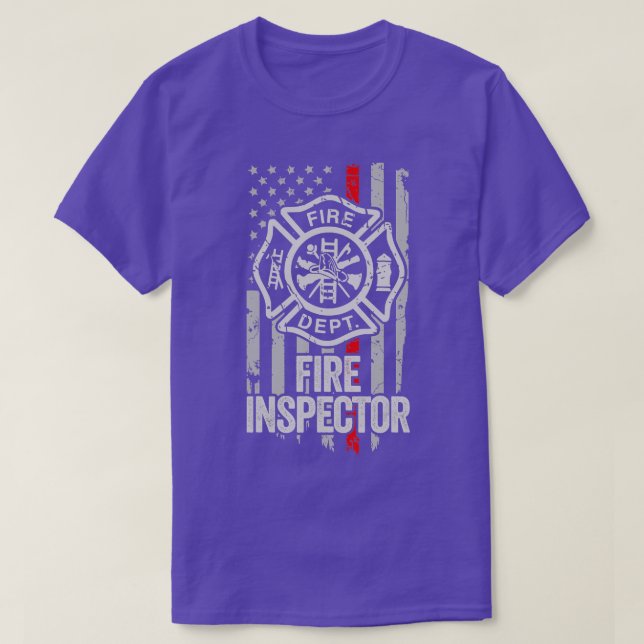 American Flagga Firefighter Red Thin Line Fire Ins T Shirt (Design framsida)