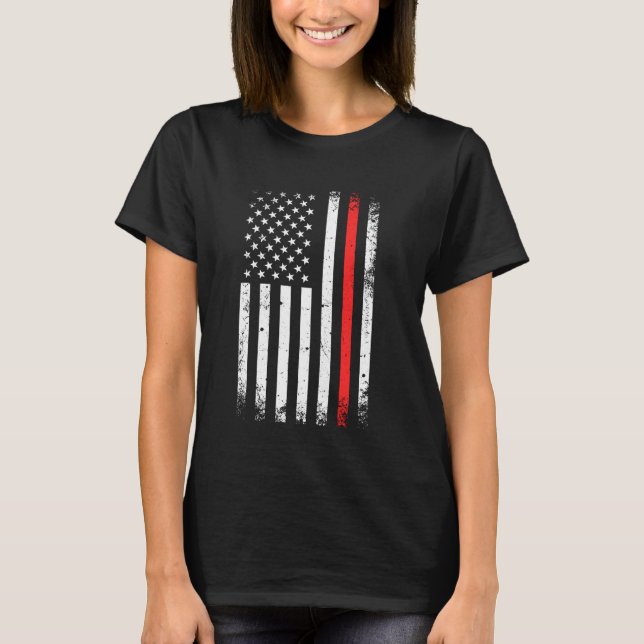 American Flagga Fireman Proud Firefighter Hero Pat T Shirt (Framsida)