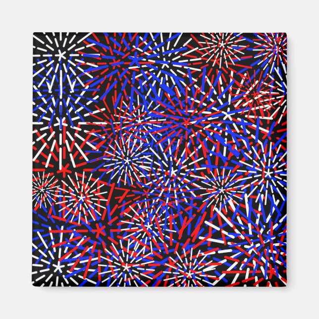American Flagga Fireworks Design Magnet (Framsidan)