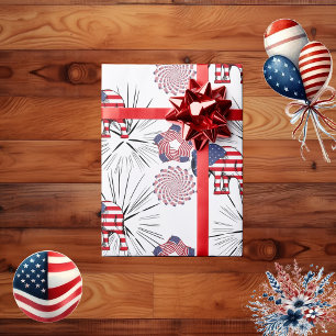 American Flagga Fireworks Elephant 4 juli Party Presentpapper