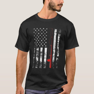 American Flagga Fishing Rod USA Patriotic Gift T Shirt