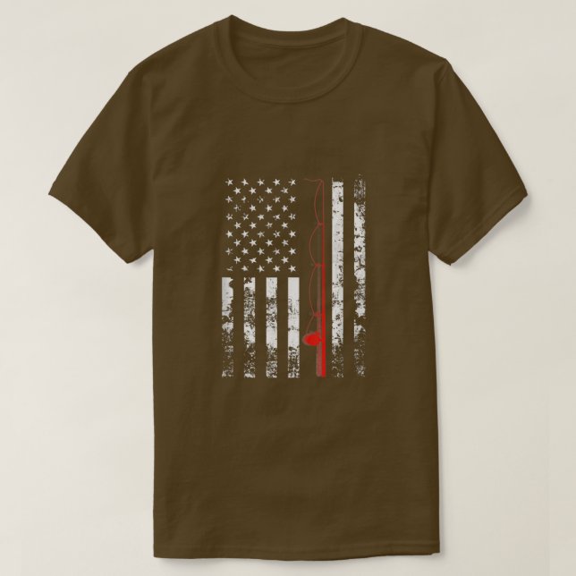 American Flagga Fishing Rod USA Patriotic Gift T Shirt (Design framsida)