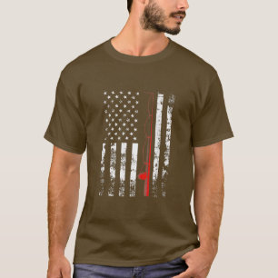 American Flagga Fishing Rod USA Patriotic Gift T Shirt