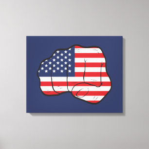 American Flagga Fist Canvastryck