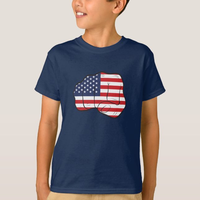 American Flagga Fist T Shirt (Framsida)
